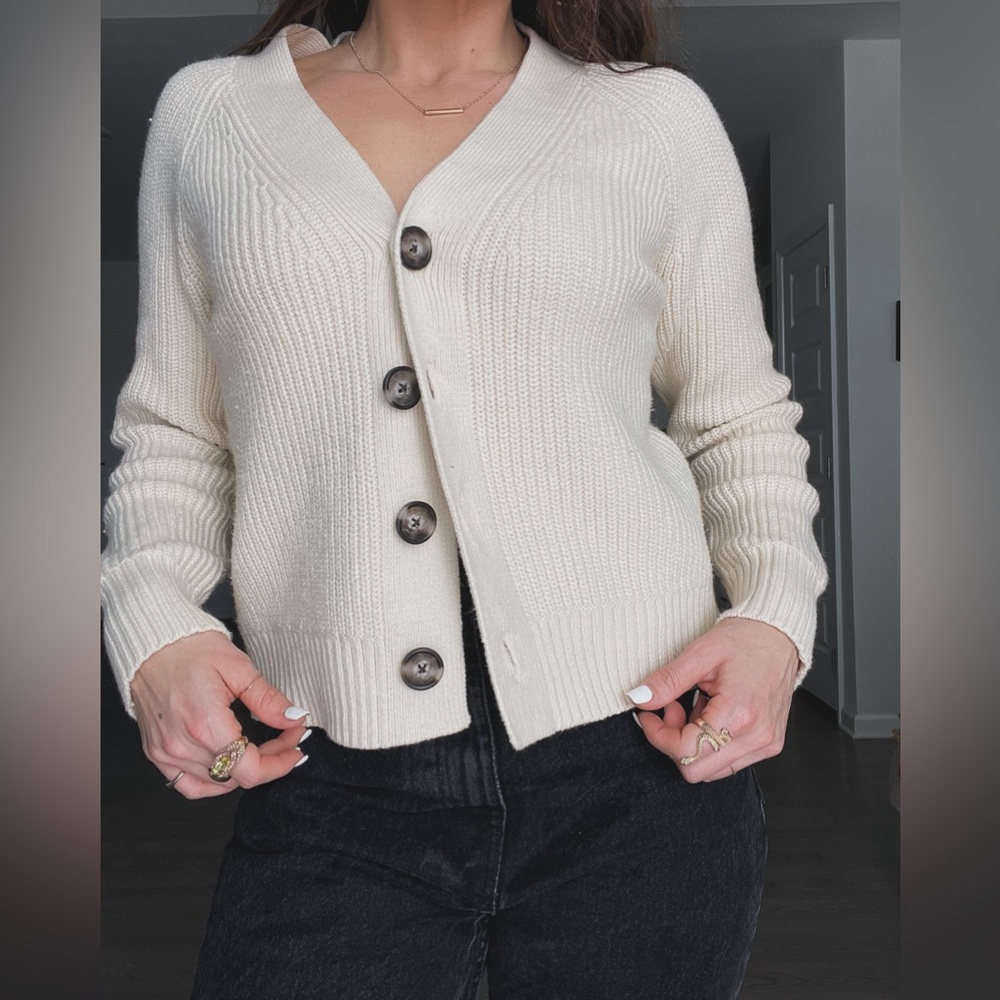 Cozy Cream Button-Up Cardigan